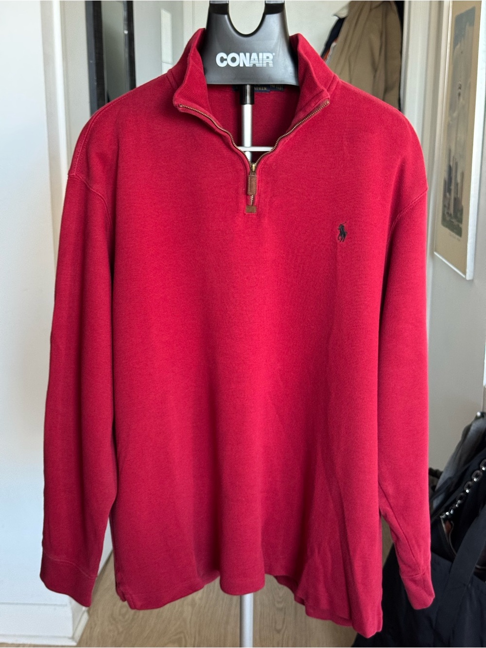 Ralph Lauren Men’s Red Half-Zip Sweater with Polo Pony